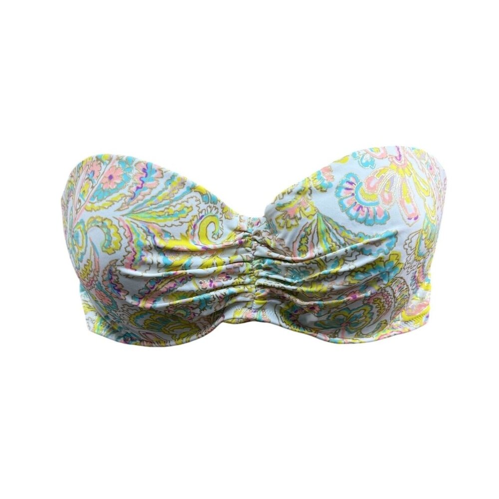 Victorias Secret Paisley Strapless Bikini Top 36D Multicolor